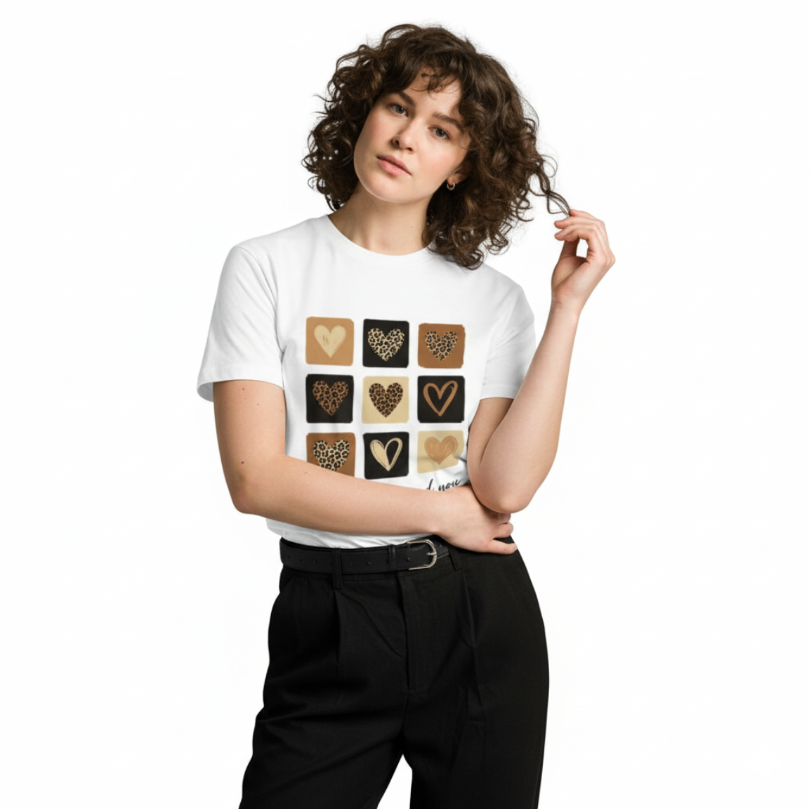 Women's Heart Grid Unisex premium t-shirt