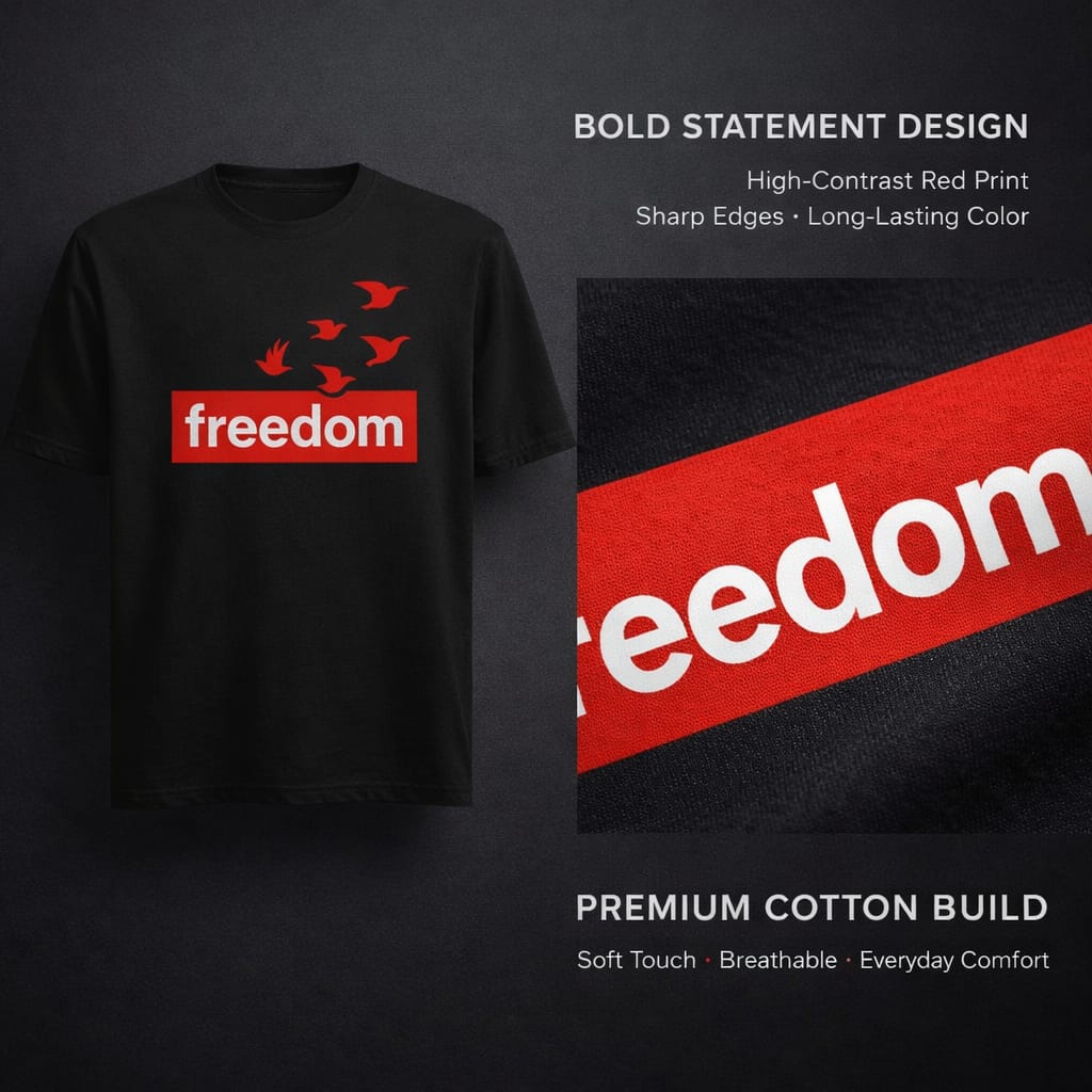 Freedom Birds Graphic T-Shirt | Cotton