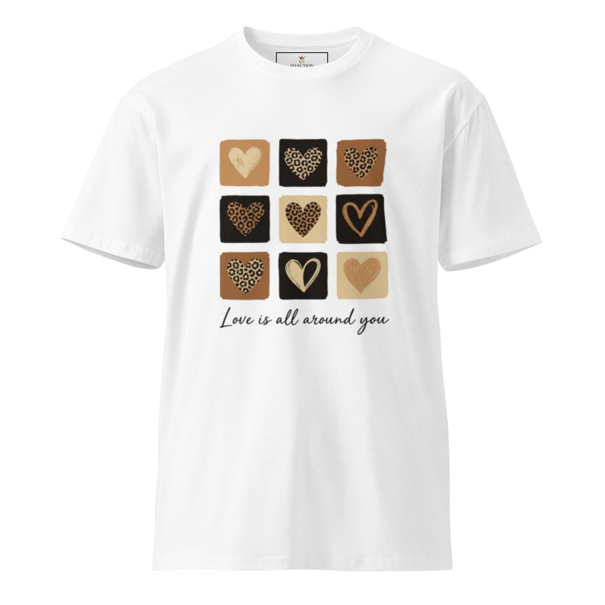 Women's Heart Grid Premium T-Shirt | Cotton