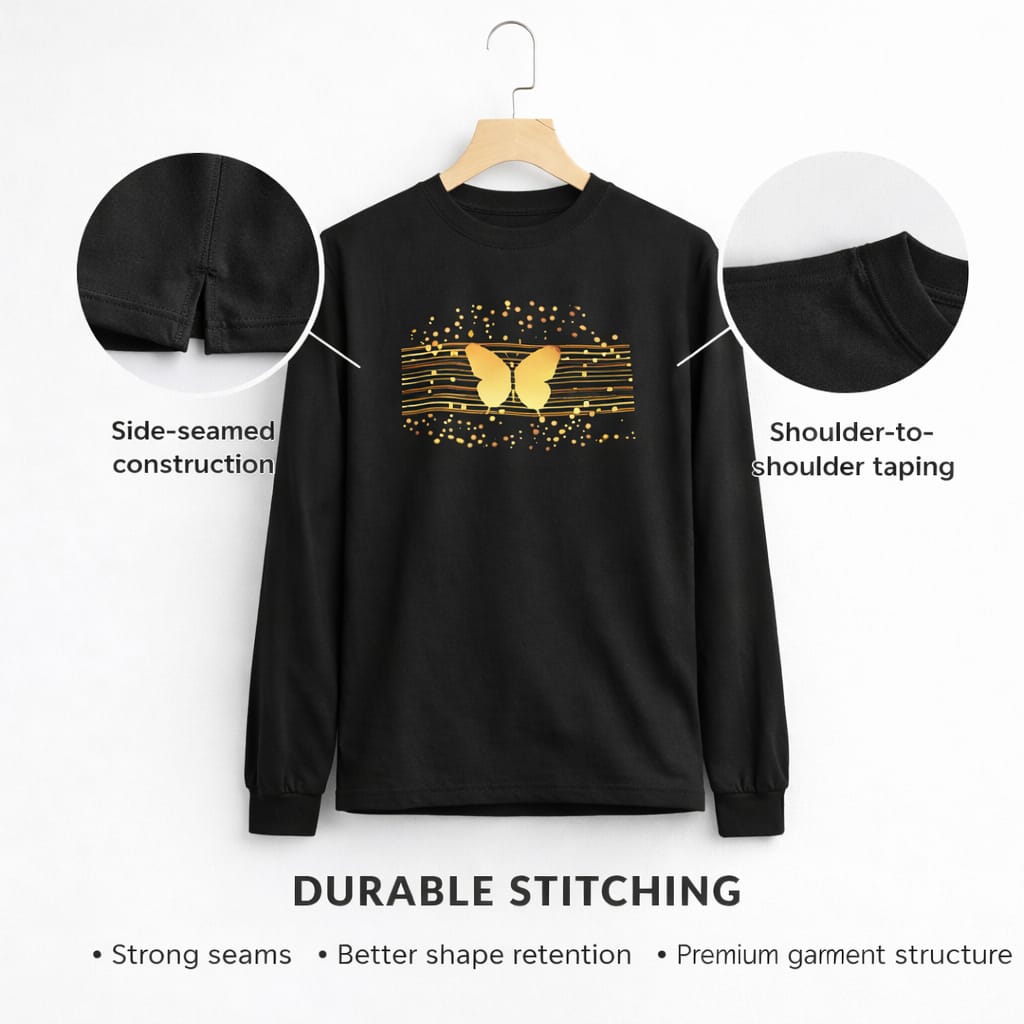 Women's Golden Butterfly Long Sleeve T-Shirt