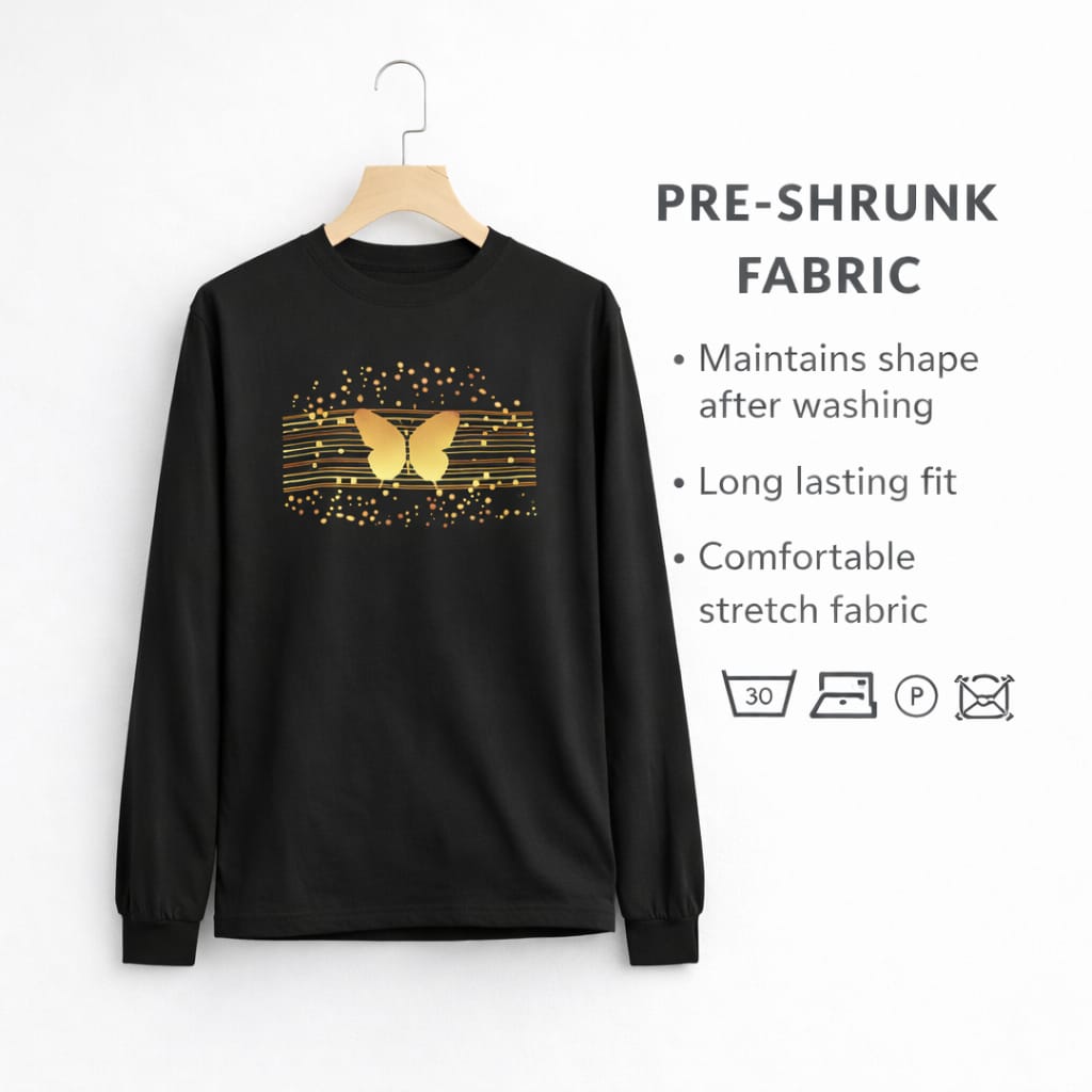 Women's Golden Butterfly Long Sleeve T-Shirt