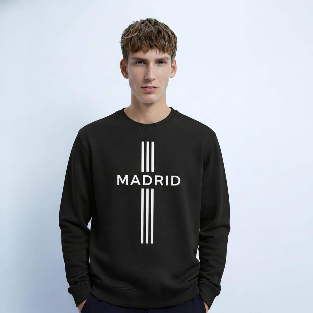 Madrid Minimal Lines Men’s Long Sleeve T-Shirt