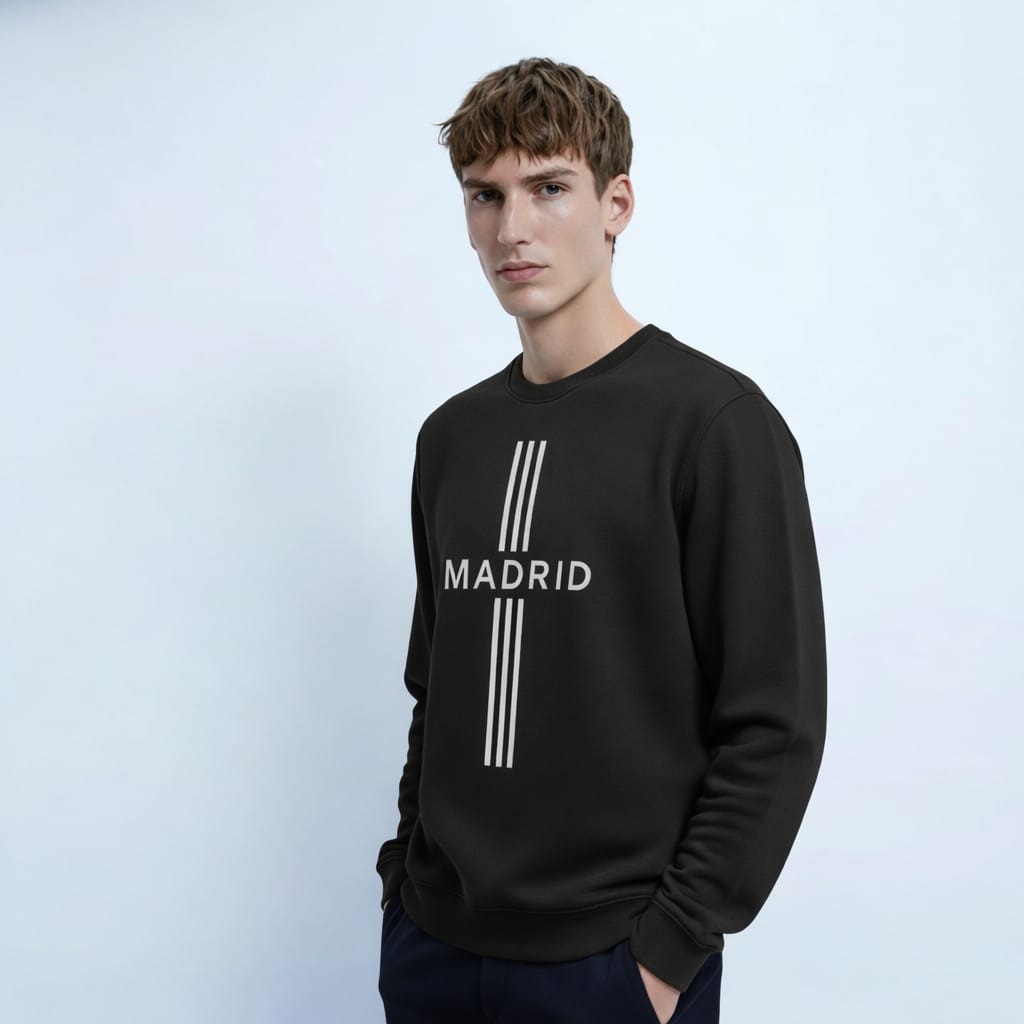 Madrid Minimal Lines Men’s Long Sleeve T-Shirt