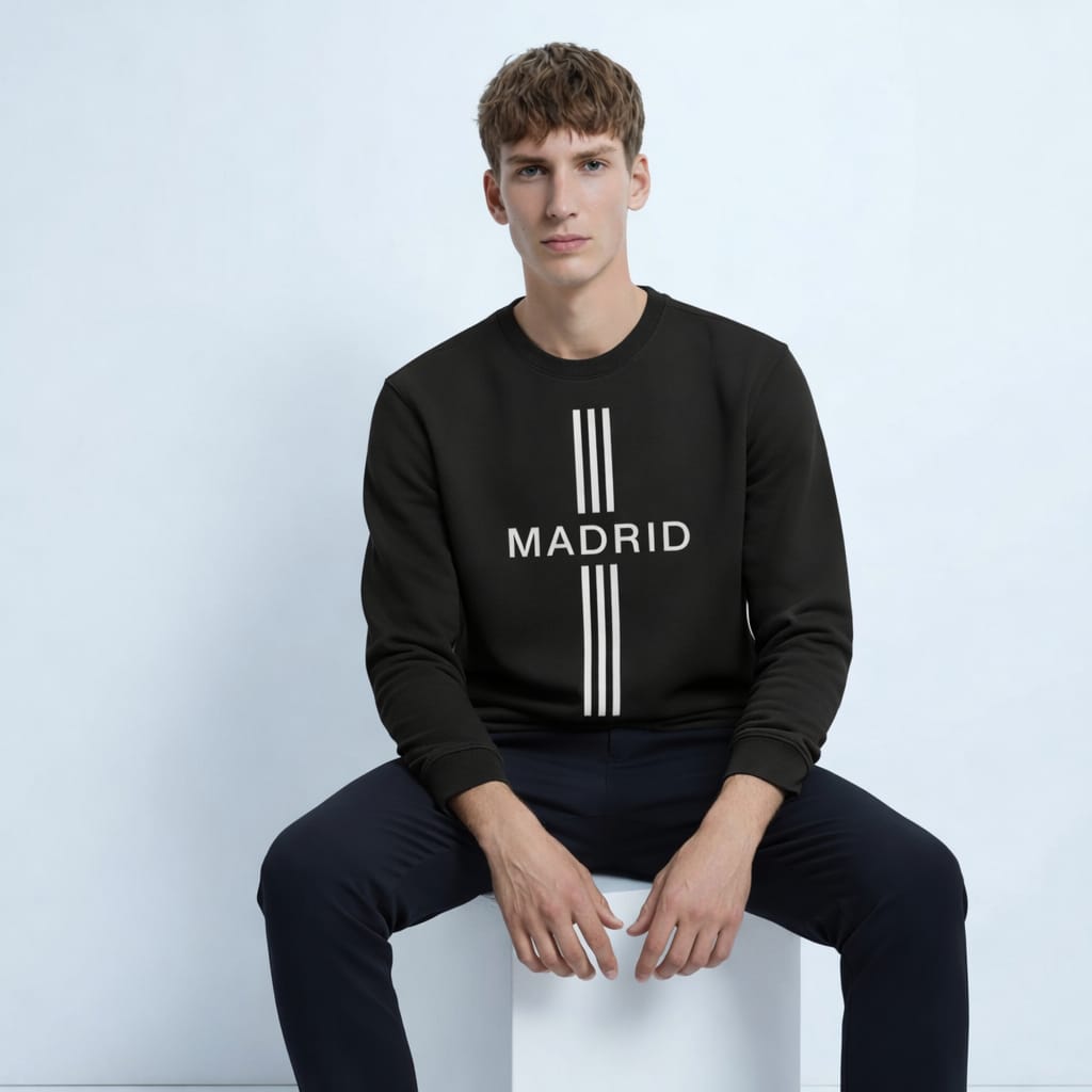 Madrid Minimal Lines Men’s Long Sleeve T-Shirt