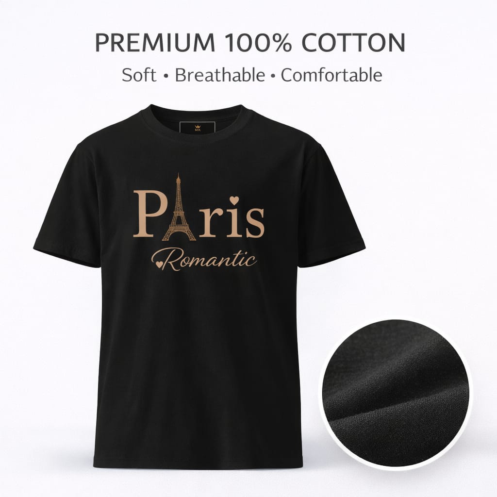 Paris Romantic Women's Graphic T-Shirt | Cotton