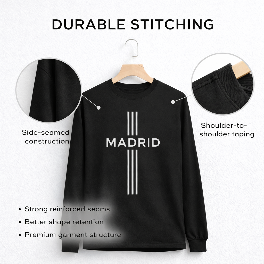 Madrid Minimal Lines Men’s Long Sleeve T-Shirt