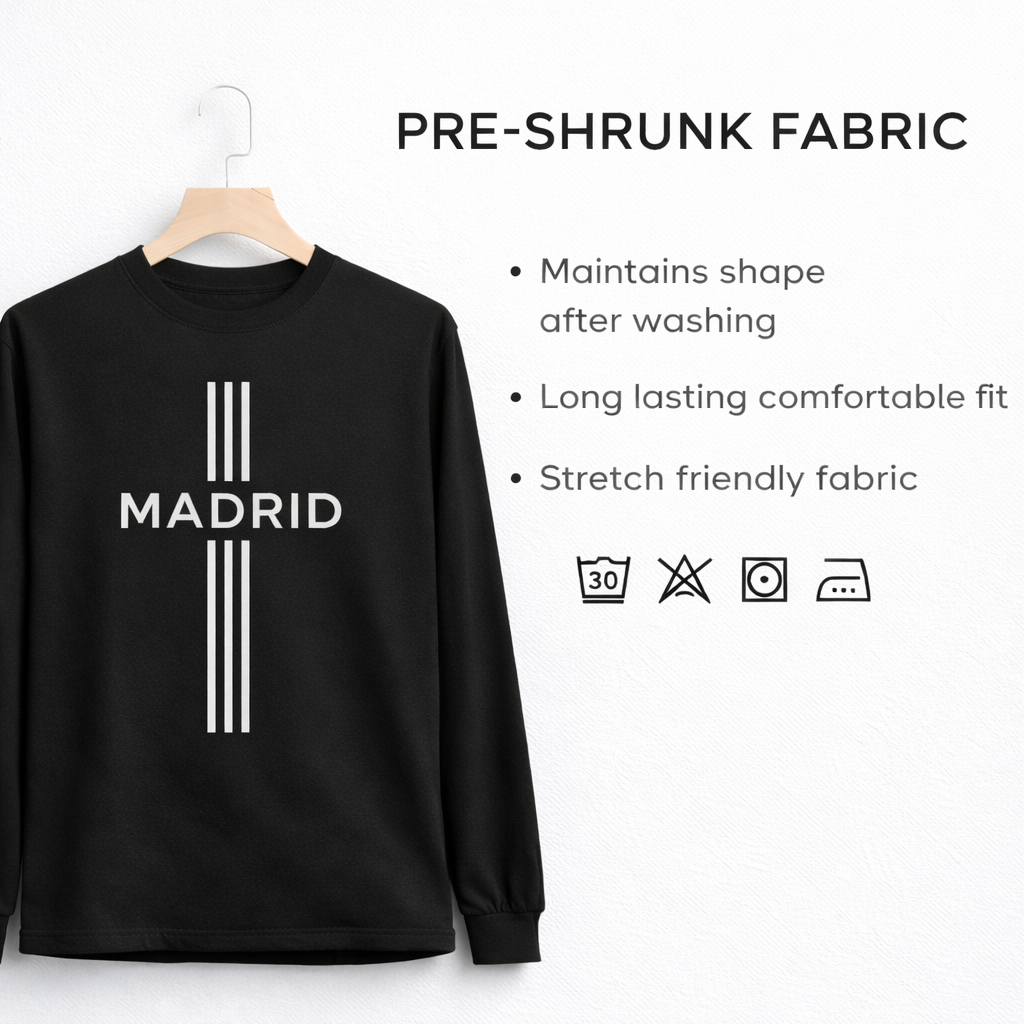 Madrid Minimal Lines Men’s Long Sleeve T-Shirt