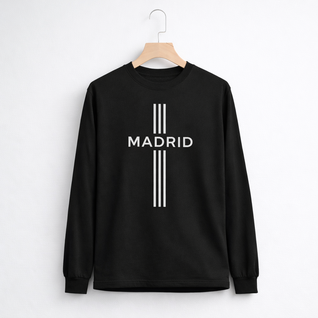 Madrid Minimal Lines Men’s Long Sleeve T-Shirt